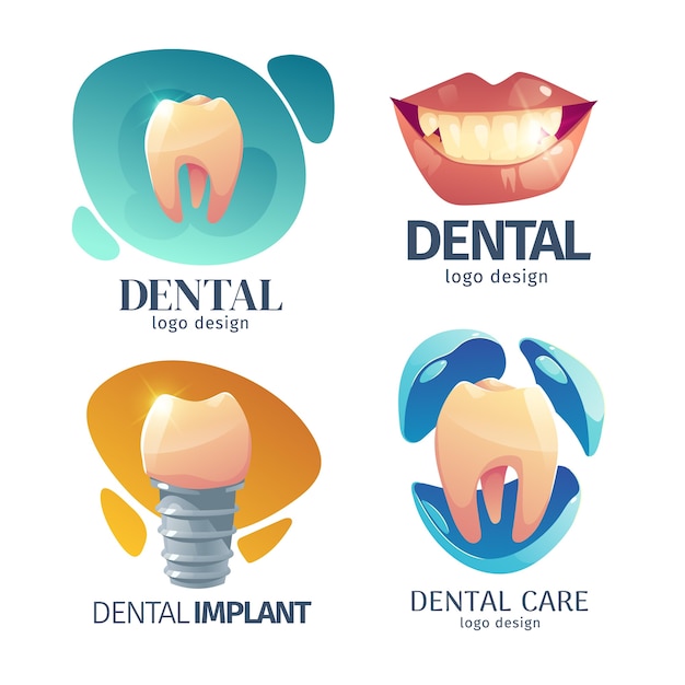 Vecteur gratuit logo de soins dentaires design plat