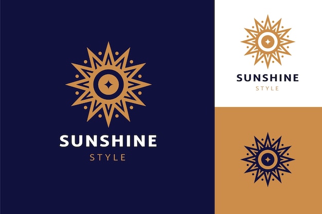 Vecteur gratuit logo de soleil boho design plat