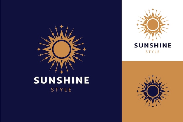 Vecteur gratuit logo de soleil boho design plat