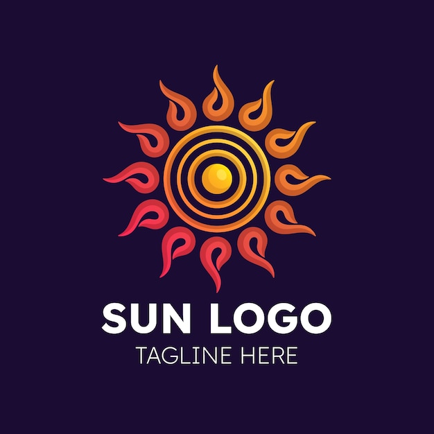 Vecteur gratuit logo soleil dégradé