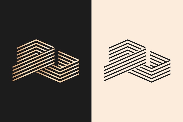 Vecteur gratuit logo en style abstrait en deux versions