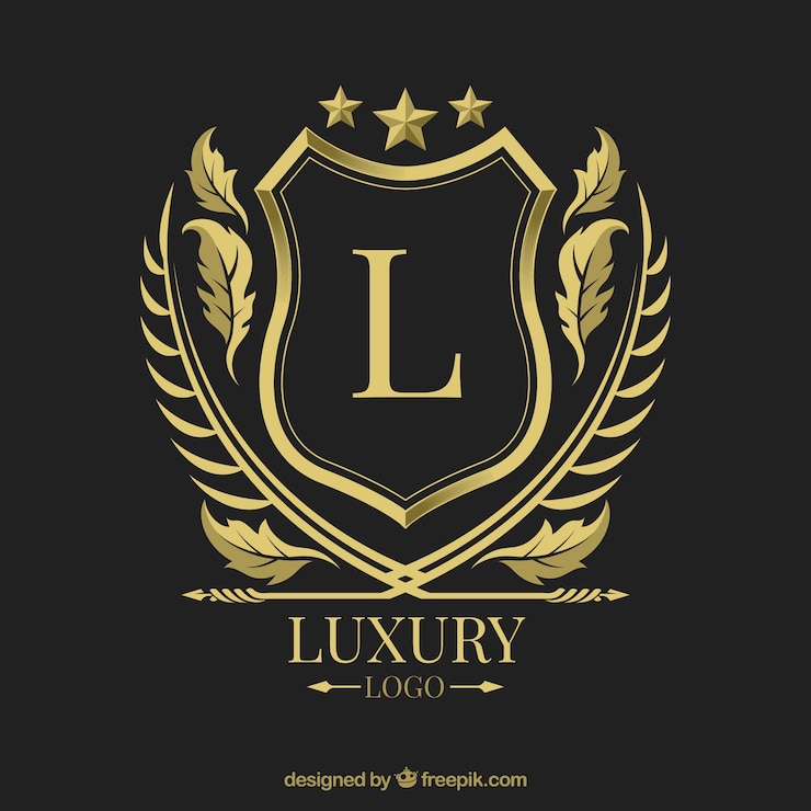 Vecteur gratuit logo avec style vintage et luxe