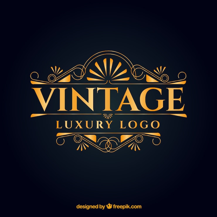 Vecteur gratuit logo avec style vintage et luxe