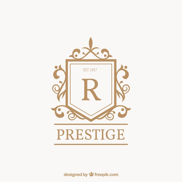 Vecteur gratuit logo avec style vintage et luxe