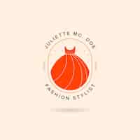 Vecteur gratuit logo de styliste de mode design plat