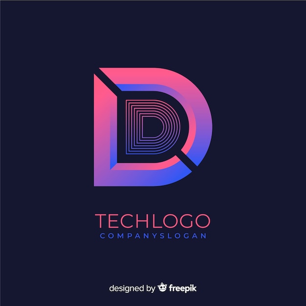 Vecteur gratuit logo de la technologie de gradient