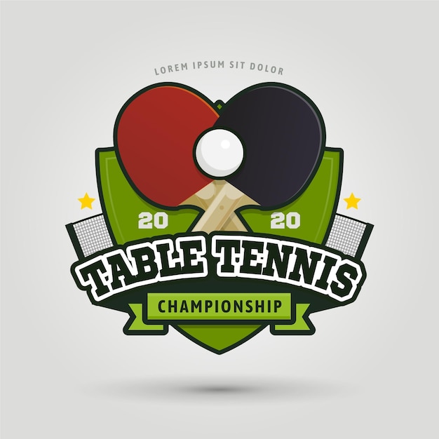 Logo De Tennis De Table De Conception Détaillée