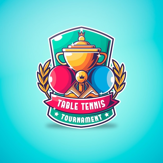 Vecteur gratuit logo de tennis de table détaillé