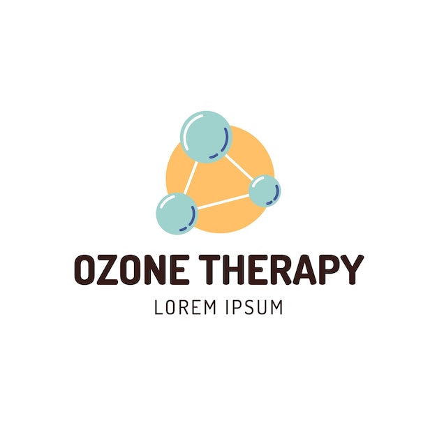 Vecteur gratuit logo de thérapie à l'ozone dessiné à la main