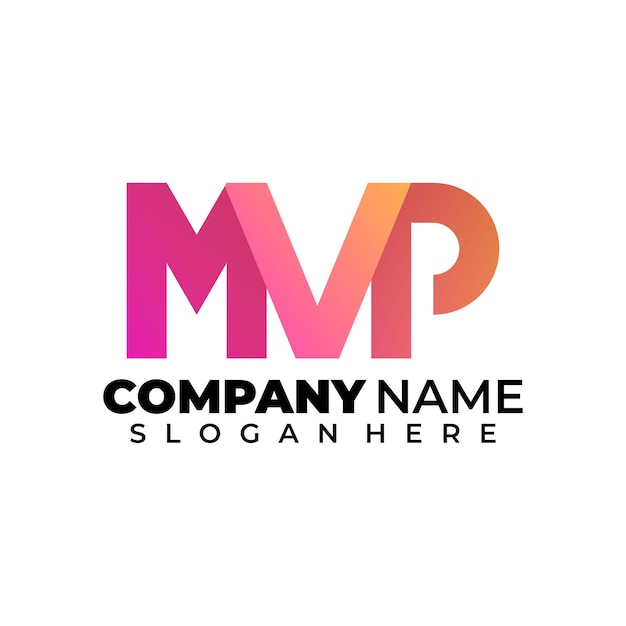 Vecteur gratuit logo triple lettre mvp