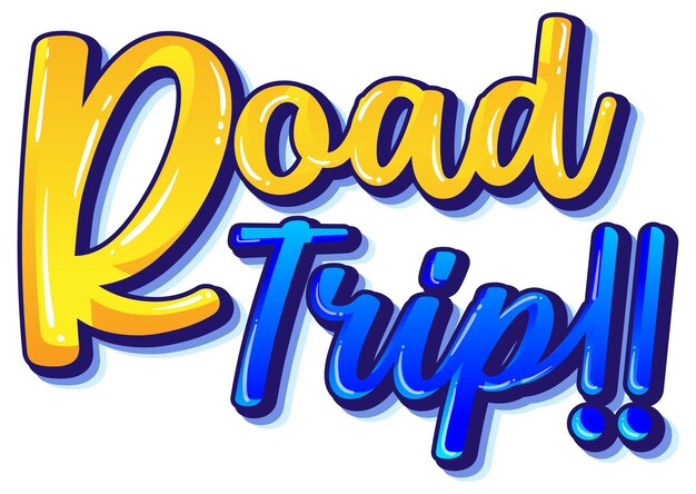 Logo de typographie de voyage sur la route