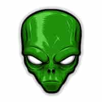 Vecteur gratuit logo vectoriel tête extraterrestre vert