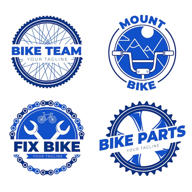 Vecteur gratuit logo de vélo au design plat