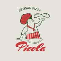 Vecteur gratuit logo vintage pizzeria dessiné à la main