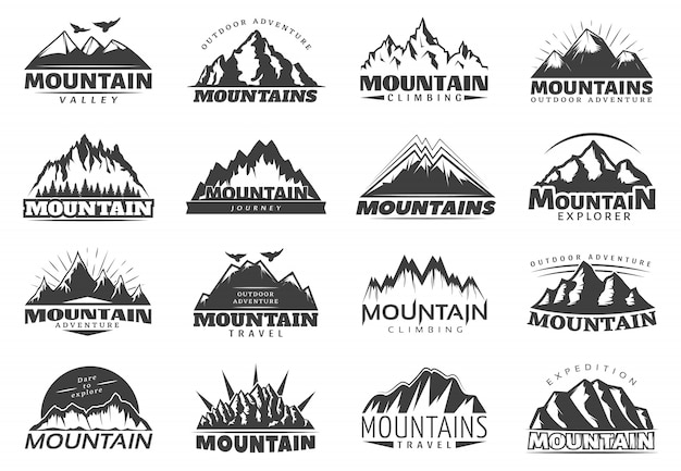 Vecteur gratuit logo de voyage en montagne