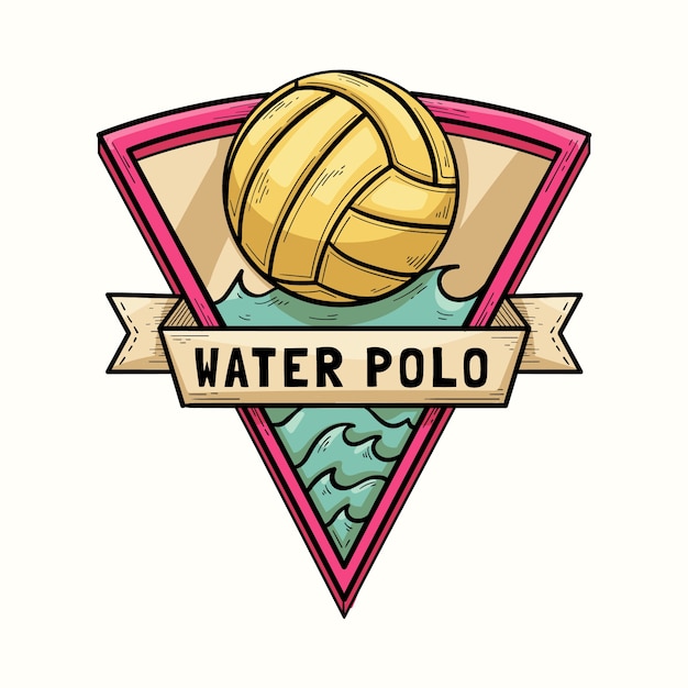 Vecteur gratuit logo de water-polo dessiné à la main