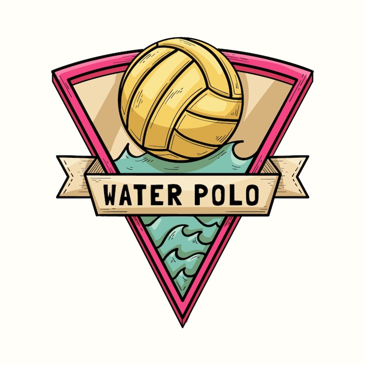 Vecteur gratuit logo de water-polo dessiné à la main