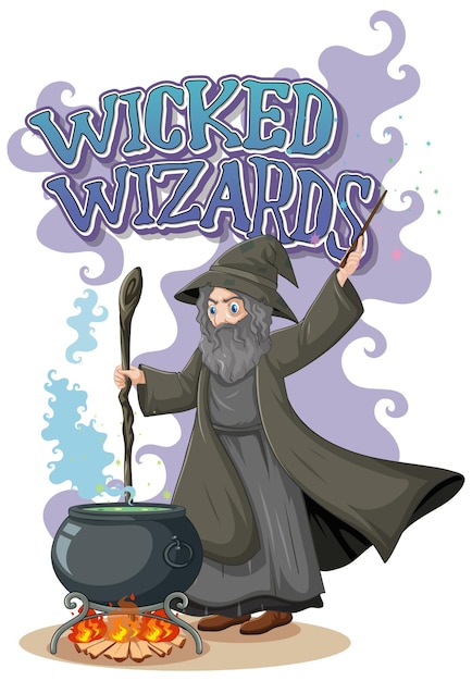 Vecteur gratuit logo wicked wizards sur blanc
