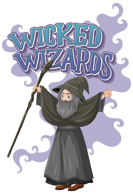 Vecteur gratuit logo wicked wizards sur fond blanc