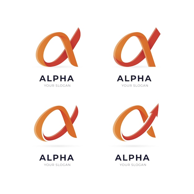 Vecteur gratuit logos alpha colorés dégradés