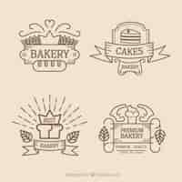 Vecteur gratuit logos de boulangerie outlined