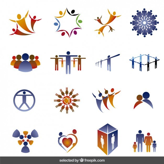 Logos collection faite avec les gens silhouettes