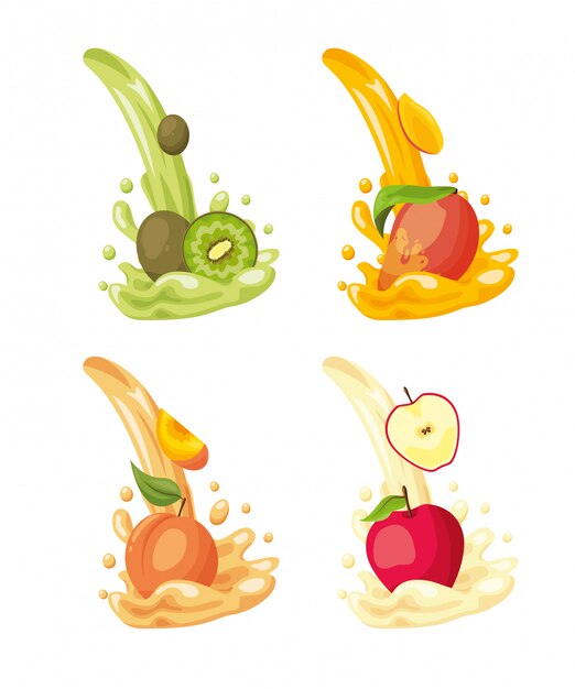 Logos de fruits tropicaux