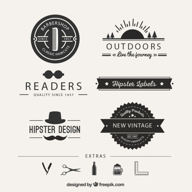 Vecteur gratuit logos hipster