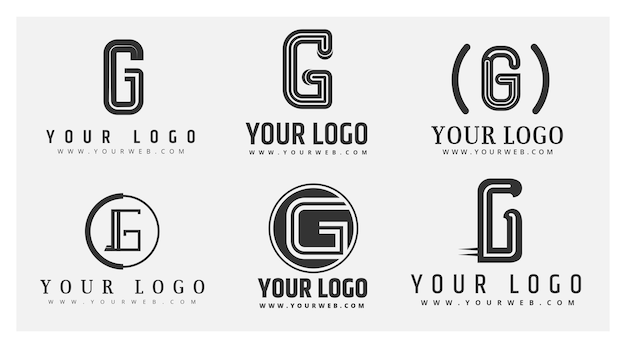 Vecteur gratuit logos de lettre g design plat