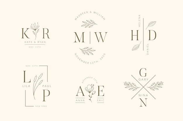 Logos de mariage élégants