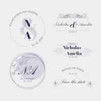 Vecteur gratuit logos de monogramme de mariage calligraphiques