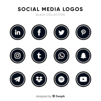 Logos noirs sur les réseaux sociaux