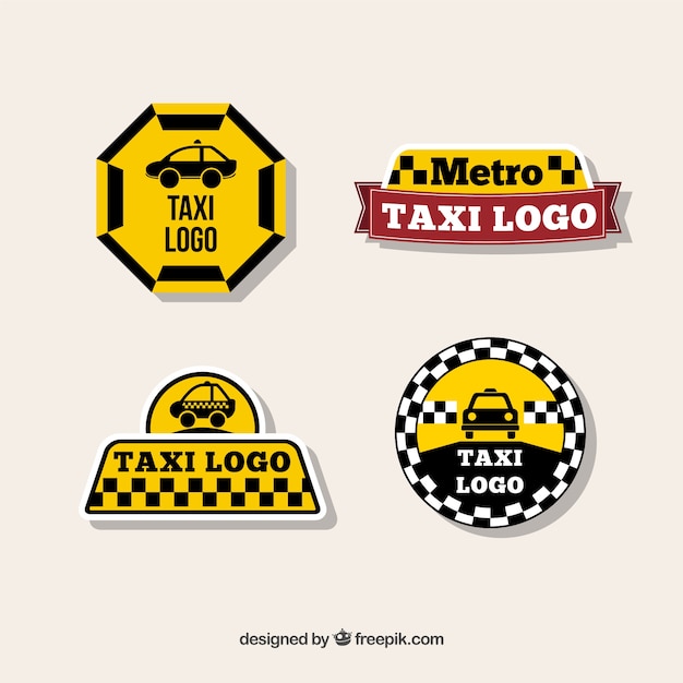 Vecteur gratuit logos originaux pour des compagnies de taxi