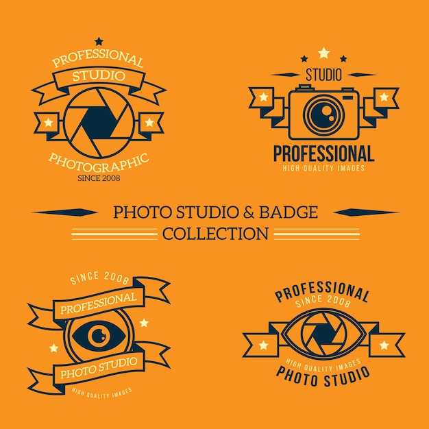 Vecteur gratuit logos pour les studios de photo