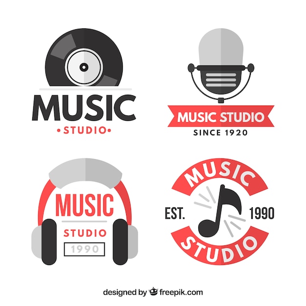 Vecteur gratuit logos pour thèmes musicaux
