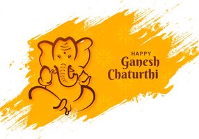 Lord ganesh chaturthi festival indien en coup de pinceau