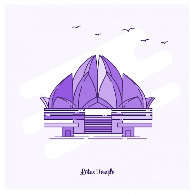 Vecteur gratuit lotus temple landmark purple