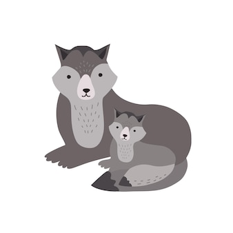 Mignon Bebe Loup Illustration Vecteur Premium Mignon Bebe Loup Illustration Vecteur Premium