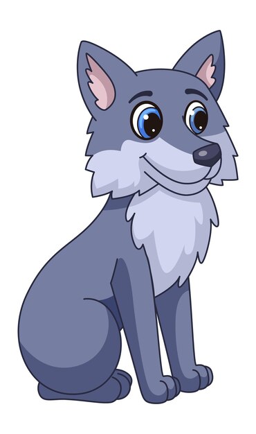 Mignon Bebe Loup Illustration Vecteur Premium