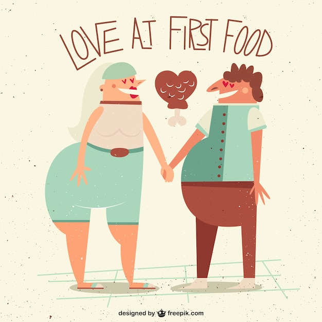 Vecteur gratuit love at first alimentaire