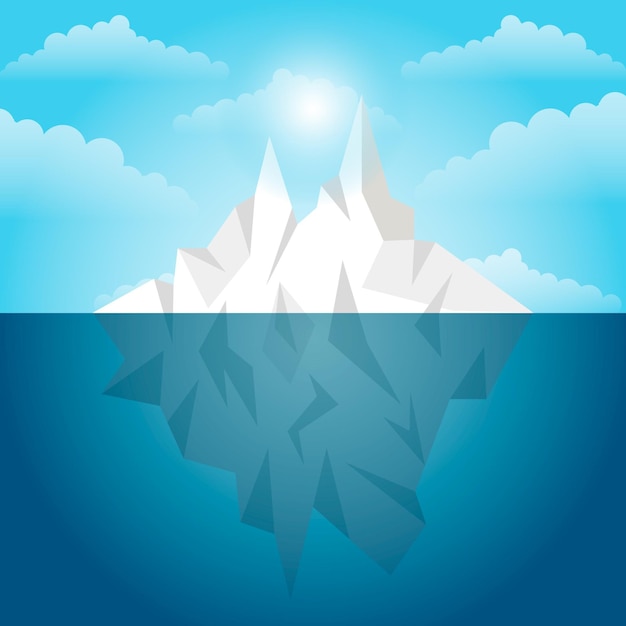 Vecteur gratuit lumière du jour paysage iceberg