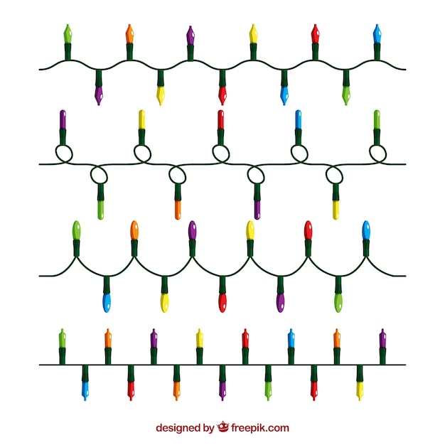 Vecteur gratuit lumières de noël décoratives