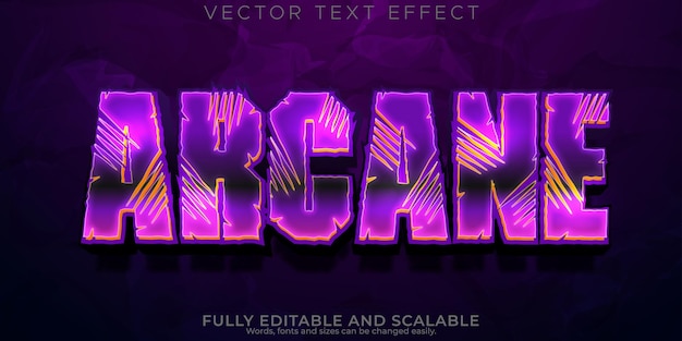 Vecteur gratuit machine de jeu modifiable à effet arcadetext et style de texte rétro