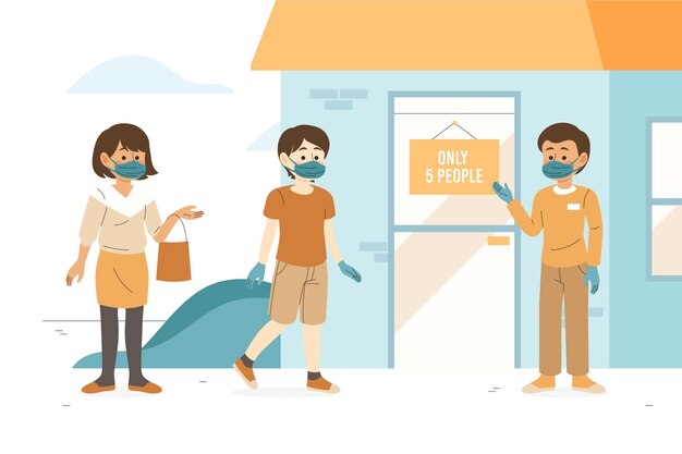 Magasin avec un nombre limité de personnes