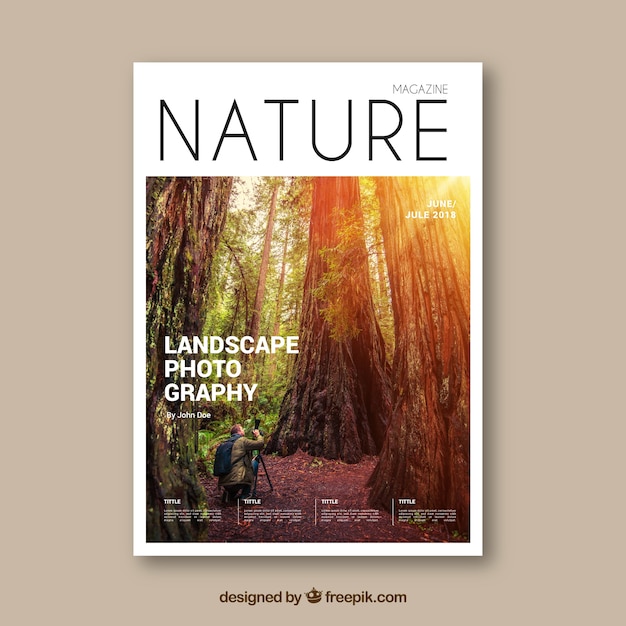 Vecteur gratuit magazine avec le concept de la nature