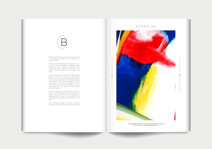 Vecteur gratuit magazine avec des idées de marque