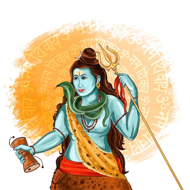 Vecteur gratuit maha shivratri fête indienne carte religieuse arrière-plan des vacances