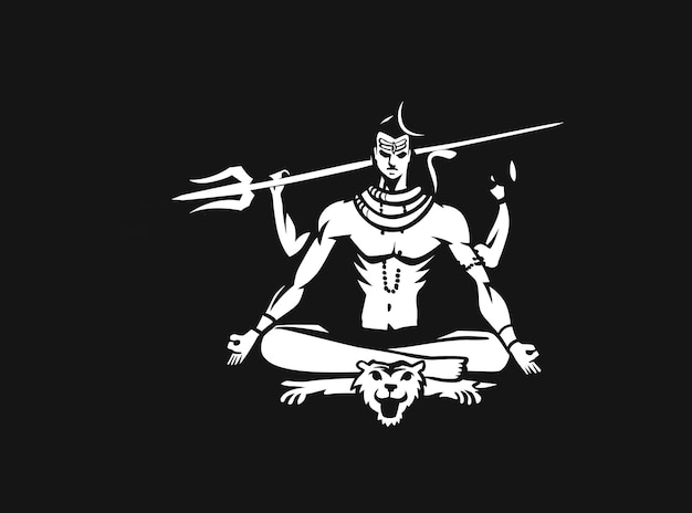 Vecteur gratuit maha shivratri - happy nag panchami lord shiva - affiche, illustration vectorielle de croquis dessinés à la main.