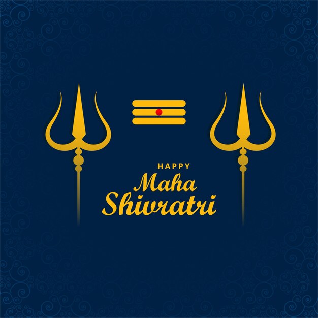 Maha shivratri seigneur shiva trishul belle conception de cartes