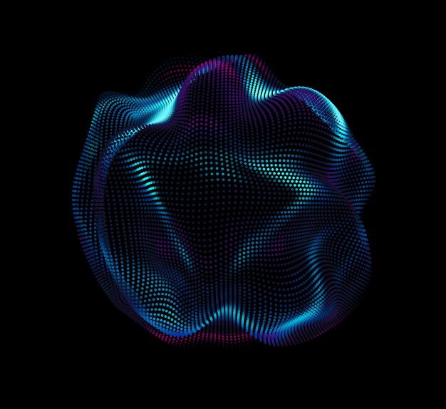 Maille colorée de vecteur abstrait sur fond sombre.
